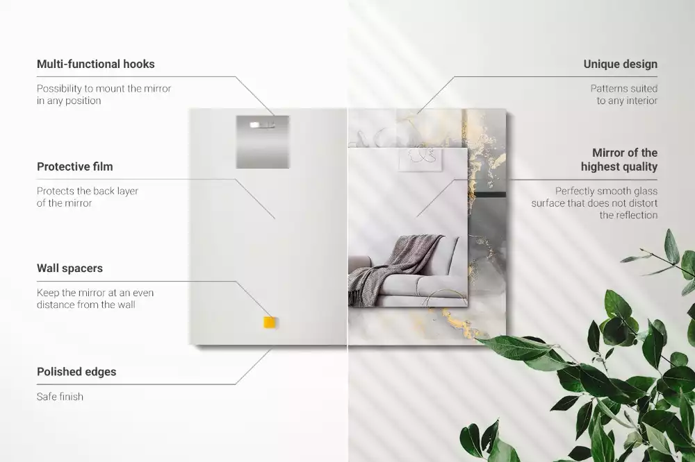 Rechteckiger dekorativer spiegel Moderne abstrakte Kunst