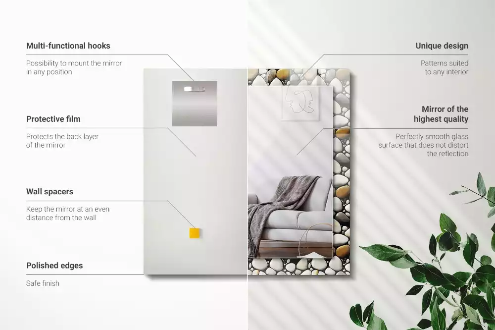 Spiegel mit rechteckigem aufdruck Steinmuster Textur