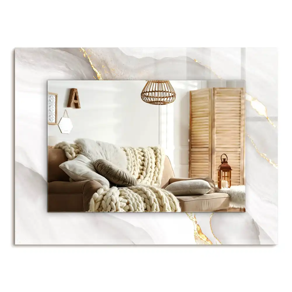 Rechteckiger spiegel Grauer Marmor