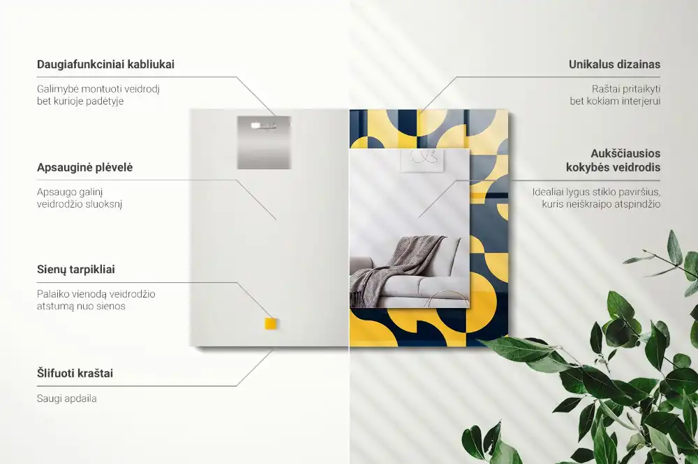 Rechteckiger dekorativer spiegel Abstraktes geometrisches Muster