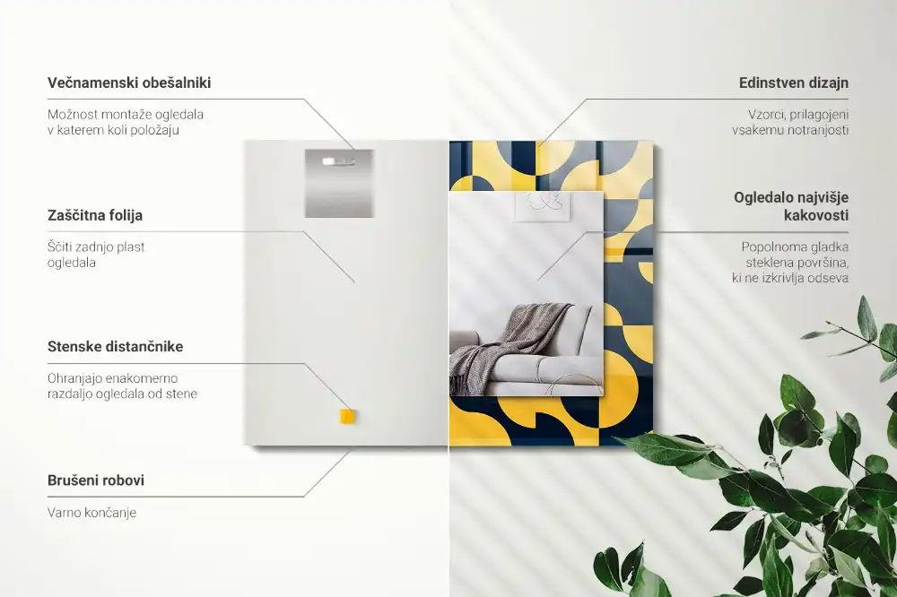 Rechteckiger dekorativer spiegel Abstraktes geometrisches Muster