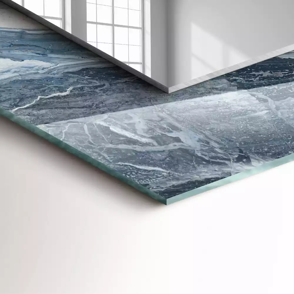 Spiegel mit rechteckigem aufdruck Marmor in Schattierungen