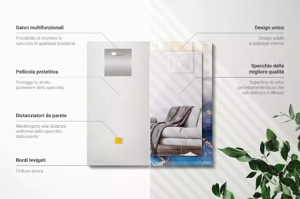 Rechteckiger spiegel Abstrakte plastische Kunst