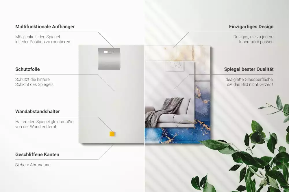 Rechteckiger spiegel Abstrakte plastische Kunst