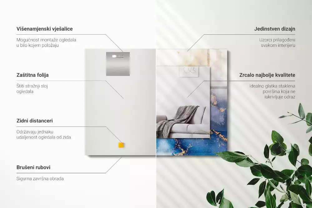 Rechteckiger spiegel Abstrakte plastische Kunst