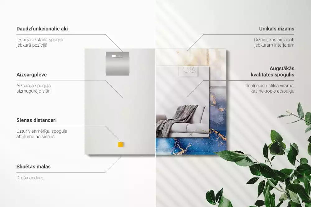 Rechteckiger spiegel Abstrakte plastische Kunst