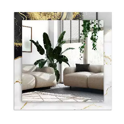 Rechteckiger dekorativer spiegel Abstrakte Goldkunst