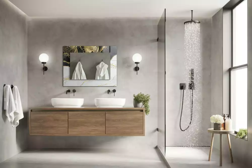 Rechteckiger dekorativer spiegel Abstrakte Goldkunst