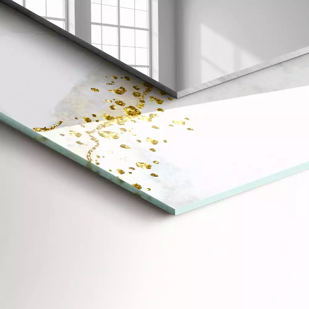 Rechteckiger dekorativer spiegel Abstrakte Goldkunst