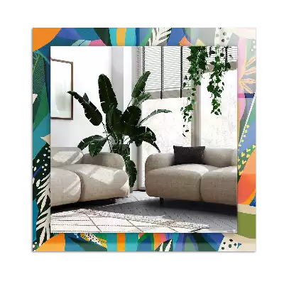 Spiegel mit rechteckigem aufdruck Bunte abstrakte Blumen