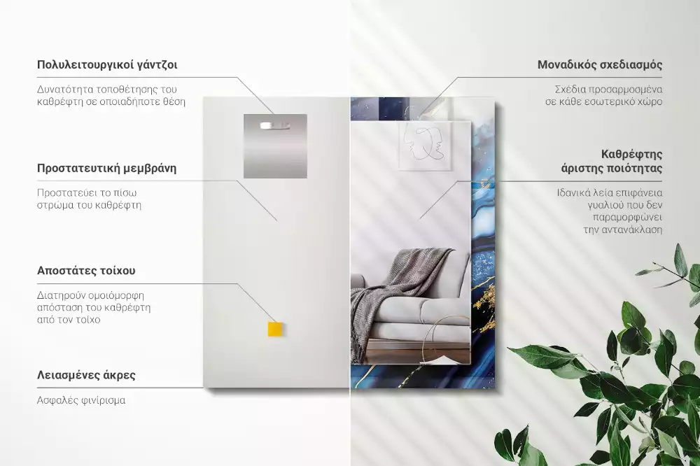 Rechteckiger spiegel Abstrakte Marmorkunst