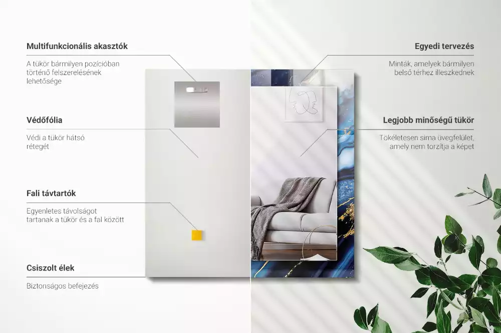 Rechteckiger spiegel Abstrakte Marmorkunst