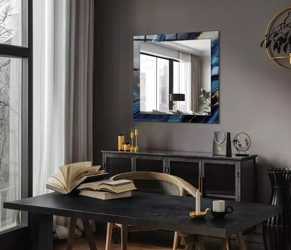 Rechteckiger spiegel Abstrakte Marmorkunst