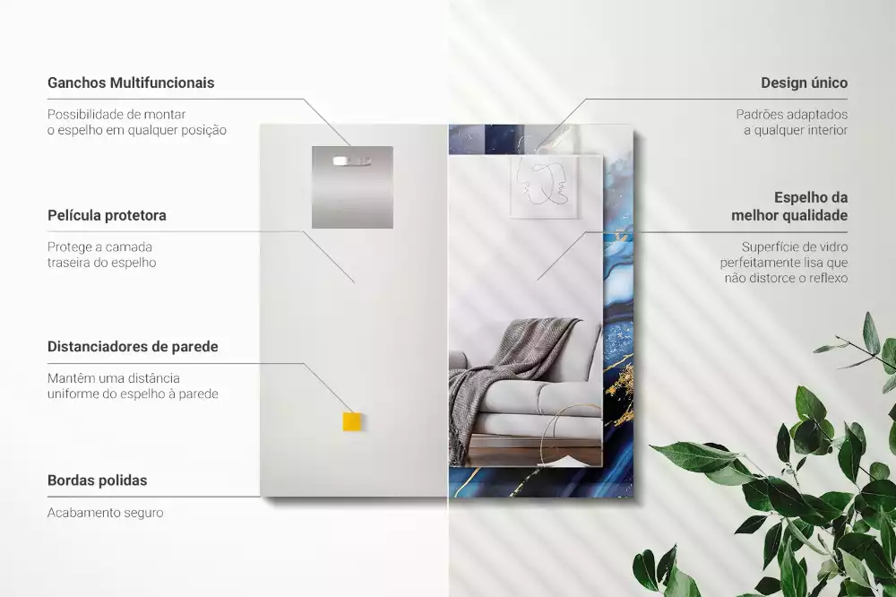 Rechteckiger spiegel Abstrakte Marmorkunst