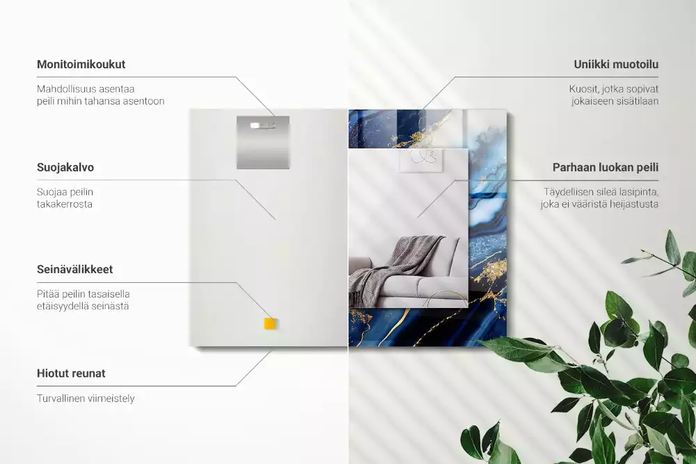 Rechteckiger spiegel Abstrakte Marmorkunst