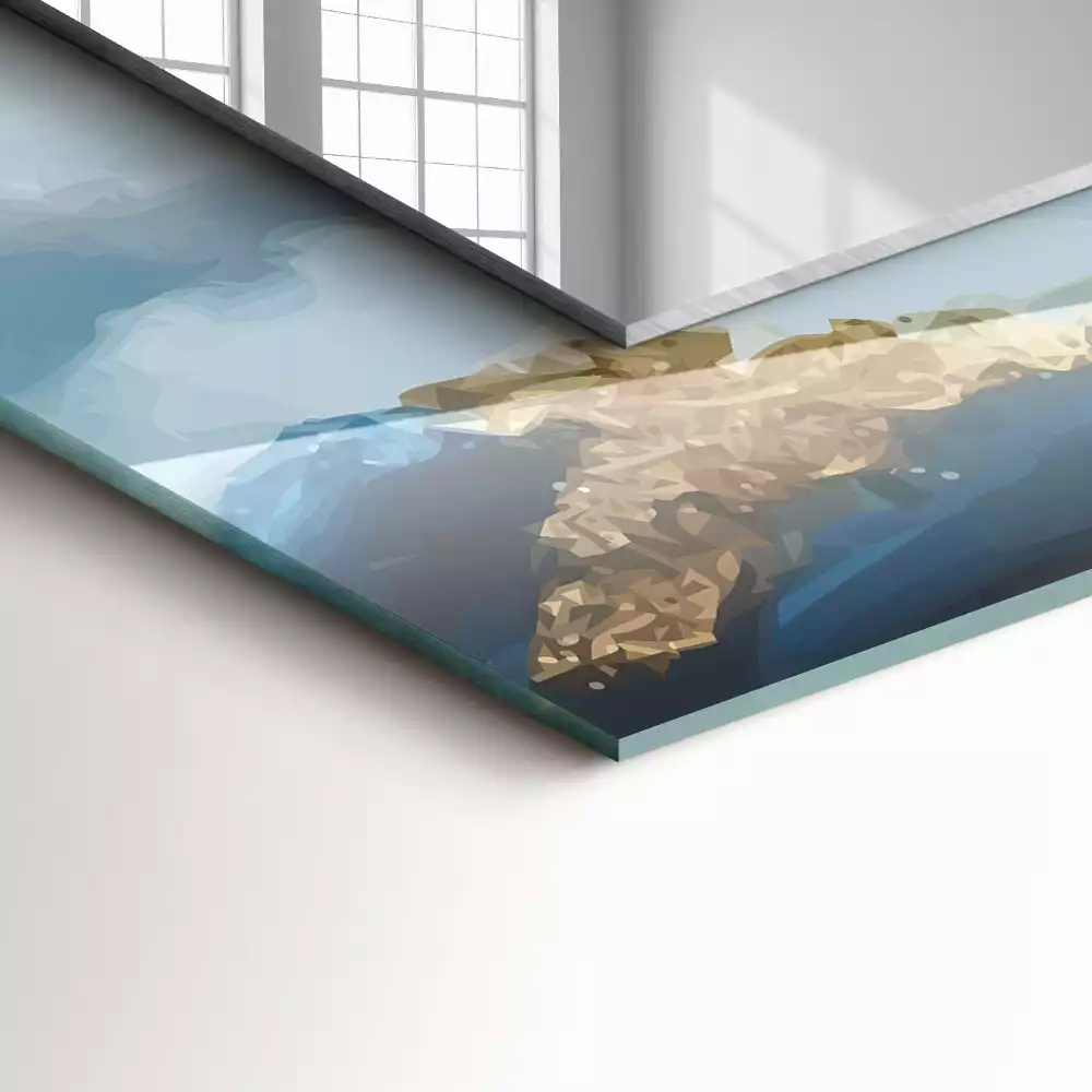 Rechteckiger dekorativer spiegel Berge im Nebel