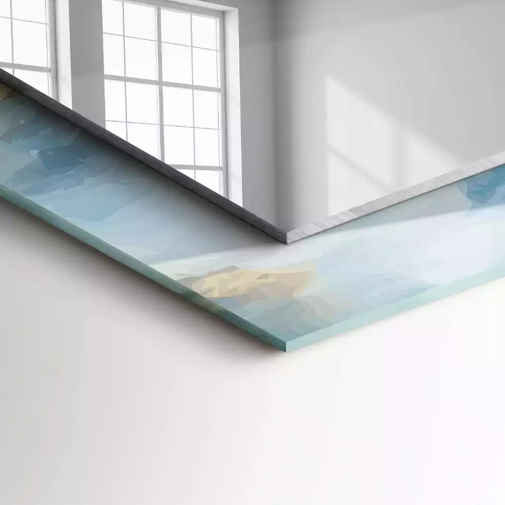 Rechteckiger dekorativer spiegel Berge im Nebel