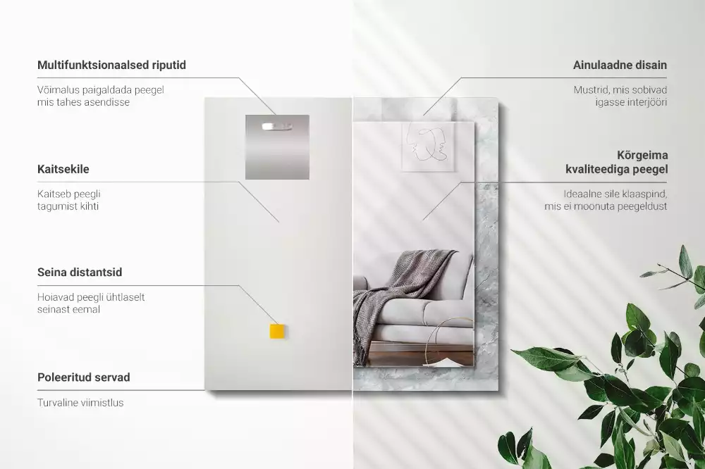 Spiegel mit rechteckigem aufdruck Graue Marmoradern