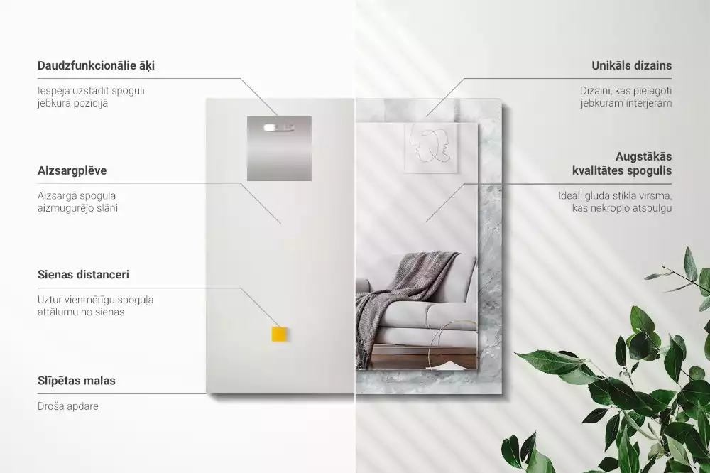 Spiegel mit rechteckigem aufdruck Graue Marmoradern