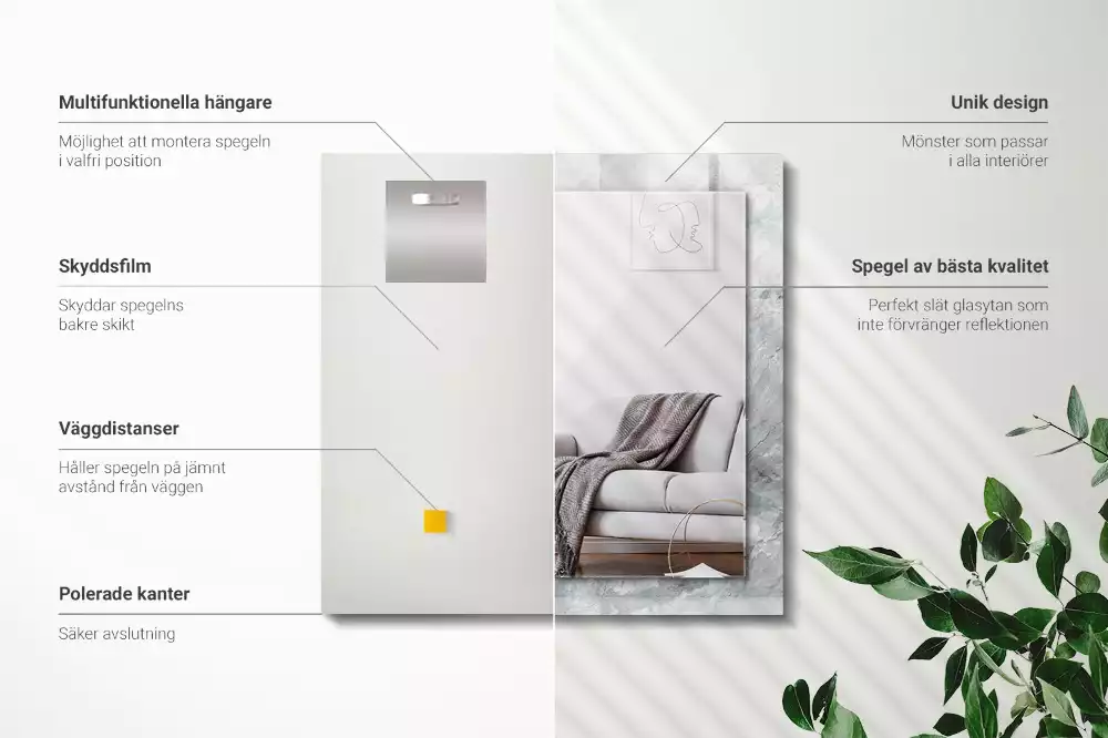 Spiegel mit rechteckigem aufdruck Graue Marmoradern