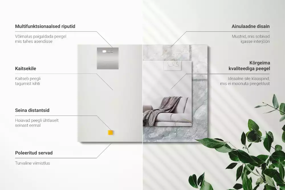 Spiegel mit rechteckigem aufdruck Graue Marmoradern