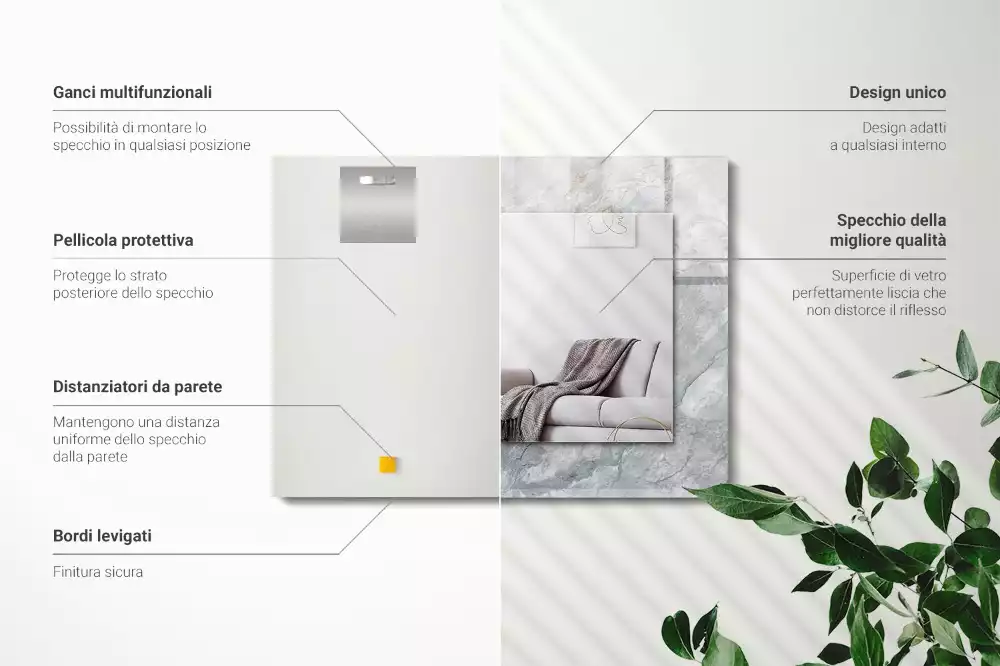 Spiegel mit rechteckigem aufdruck Graue Marmoradern