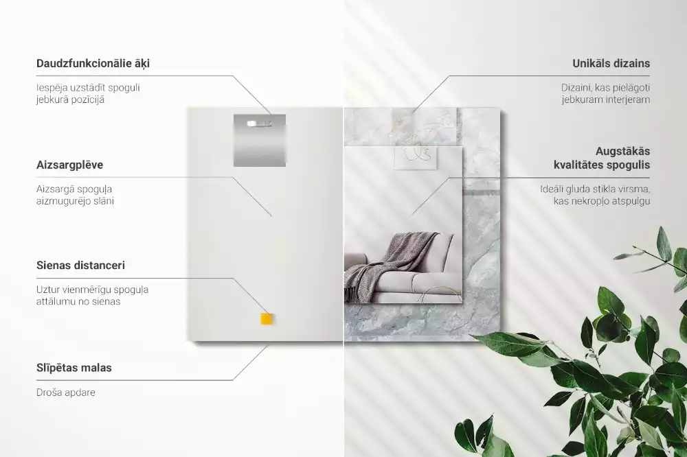 Spiegel mit rechteckigem aufdruck Graue Marmoradern