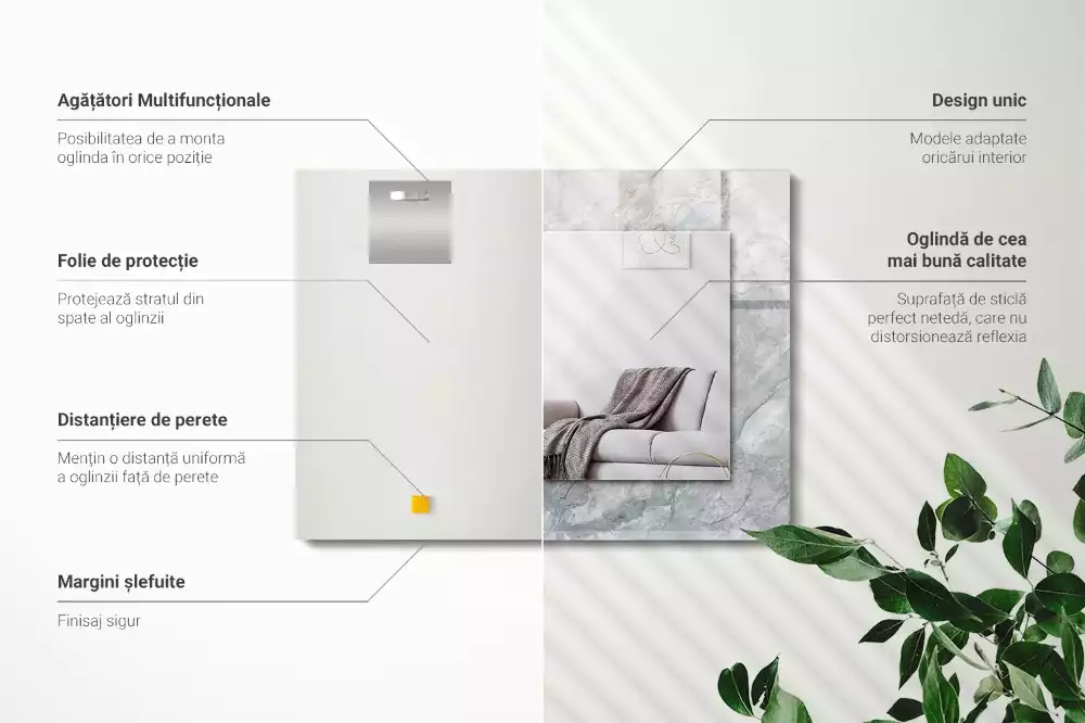 Spiegel mit rechteckigem aufdruck Graue Marmoradern