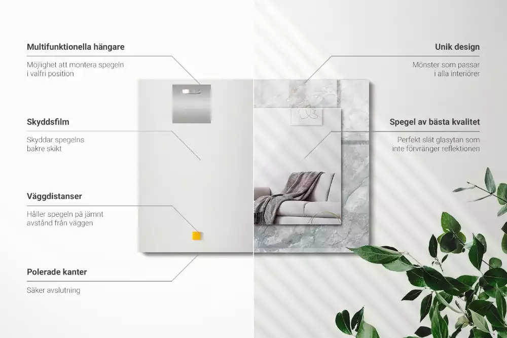 Spiegel mit rechteckigem aufdruck Graue Marmoradern