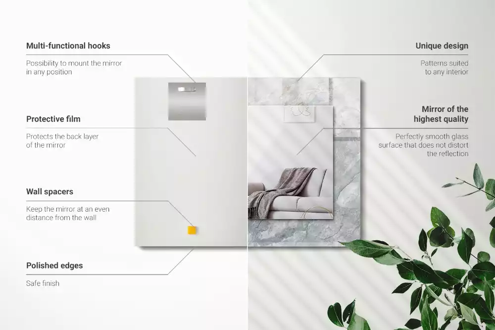 Spiegel mit rechteckigem aufdruck Graue Marmoradern