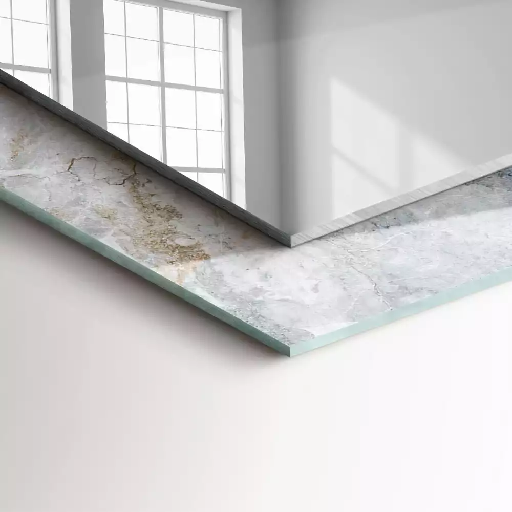 Spiegel mit rechteckigem aufdruck Graue Marmoradern