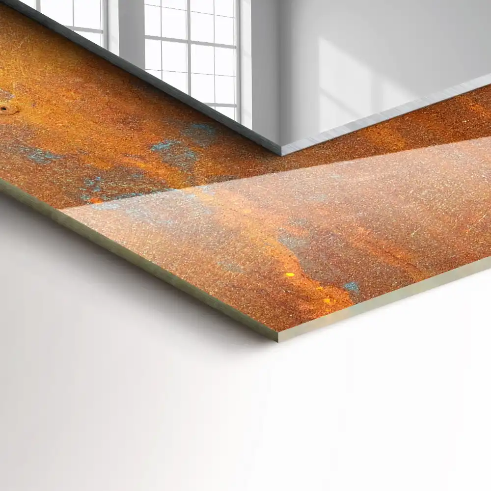 Rechteckiger spiegel Rostige Metalloberfläche