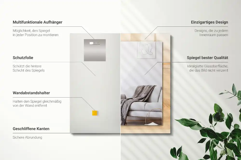 Rechteckiger dekorativer spiegel Holztextur Dielen