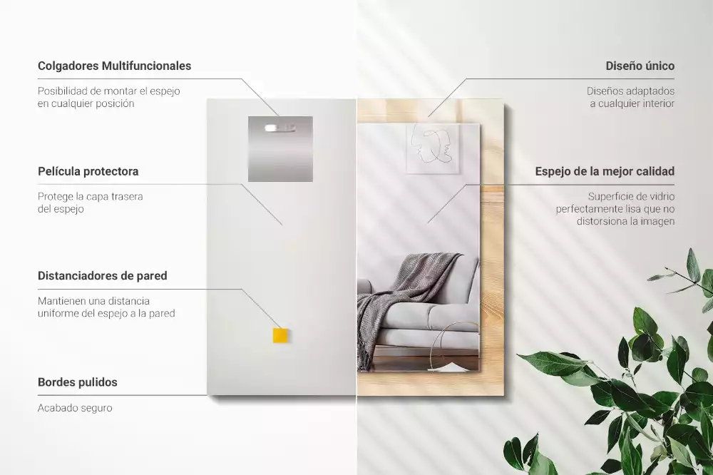 Rechteckiger dekorativer spiegel Holztextur Dielen