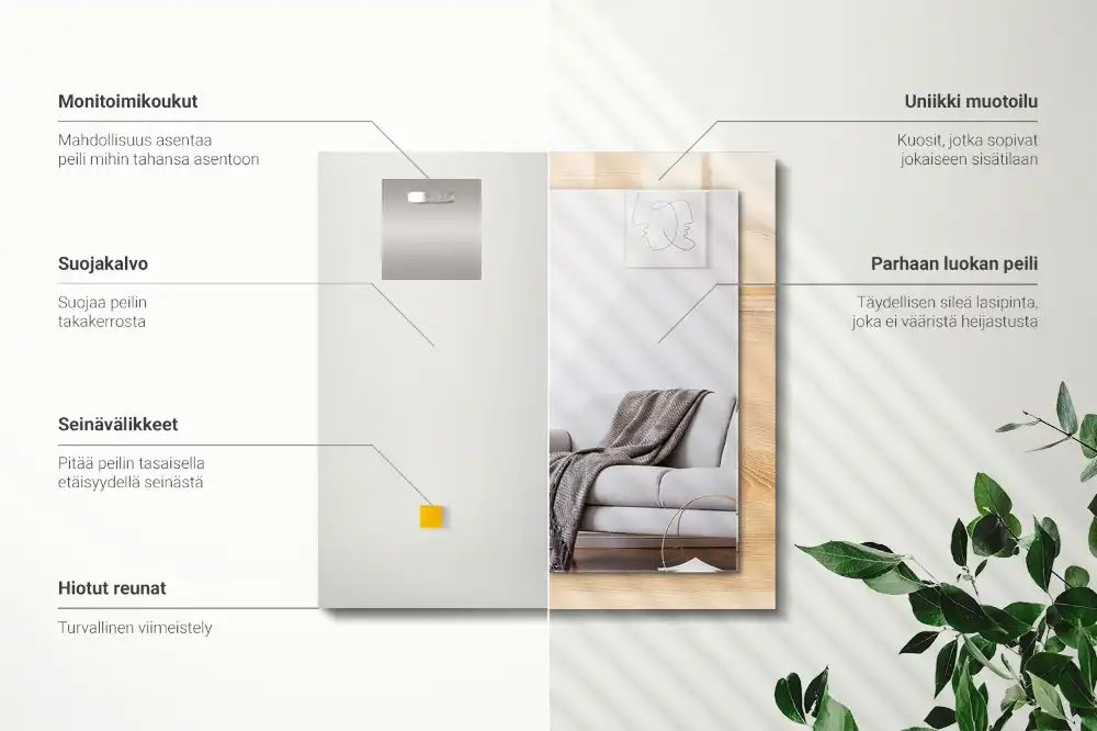 Rechteckiger dekorativer spiegel Holztextur Dielen