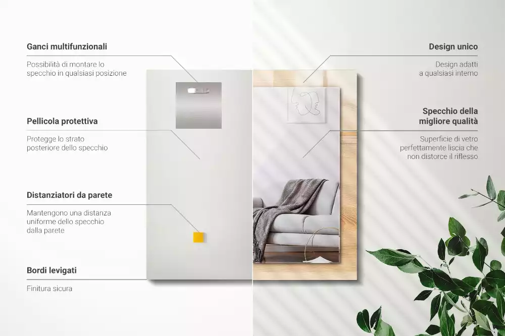 Rechteckiger dekorativer spiegel Holztextur Dielen