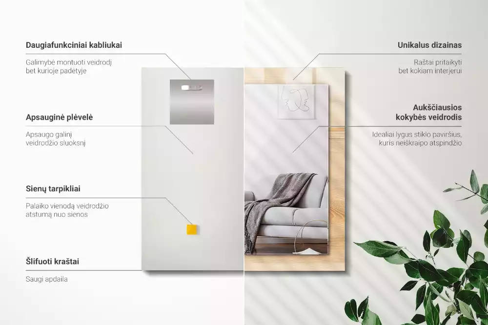 Rechteckiger dekorativer spiegel Holztextur Dielen