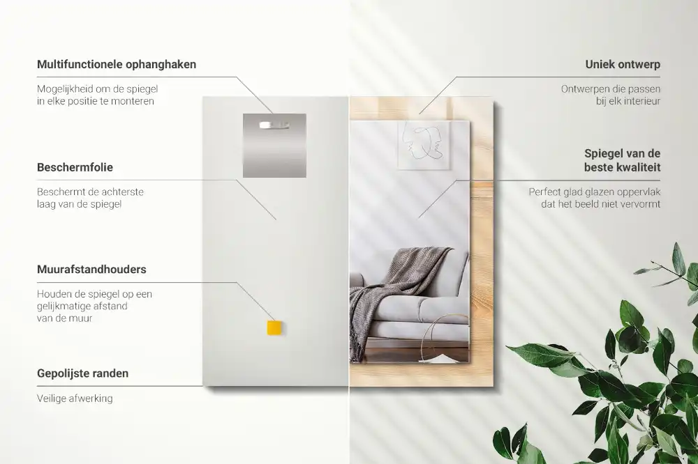 Rechteckiger dekorativer spiegel Holztextur Dielen