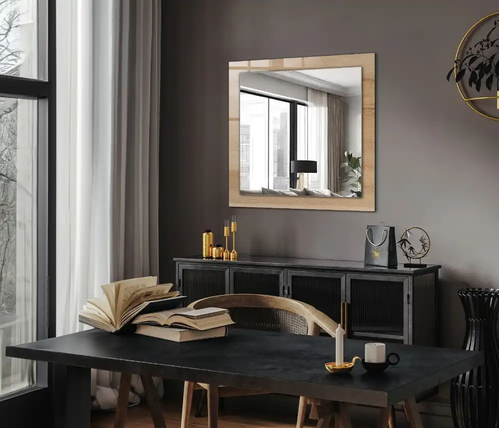 Rechteckiger dekorativer spiegel Holztextur Dielen