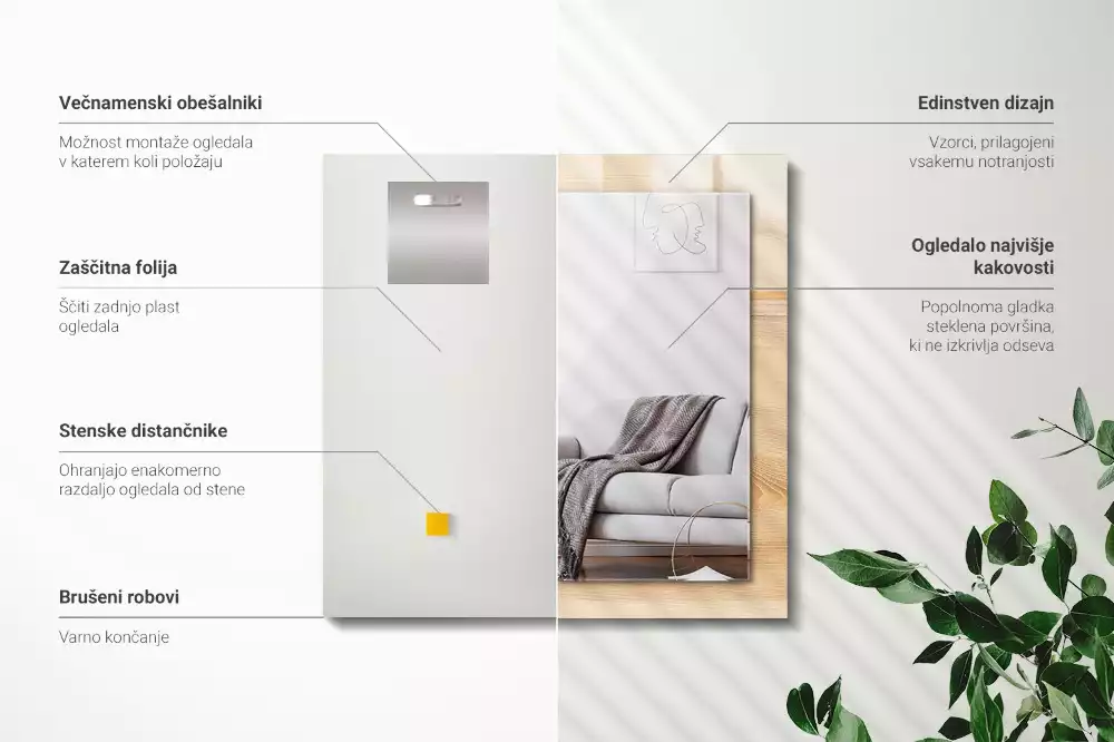 Rechteckiger dekorativer spiegel Holztextur Dielen