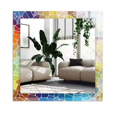 Spiegel mit rechteckigem aufdruck Bunte abstrakte Mosaik