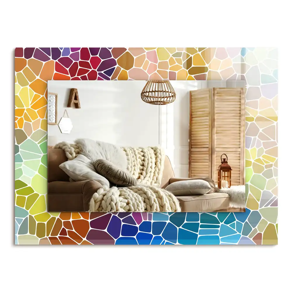 Spiegel mit rechteckigem aufdruck Bunte abstrakte Mosaik
