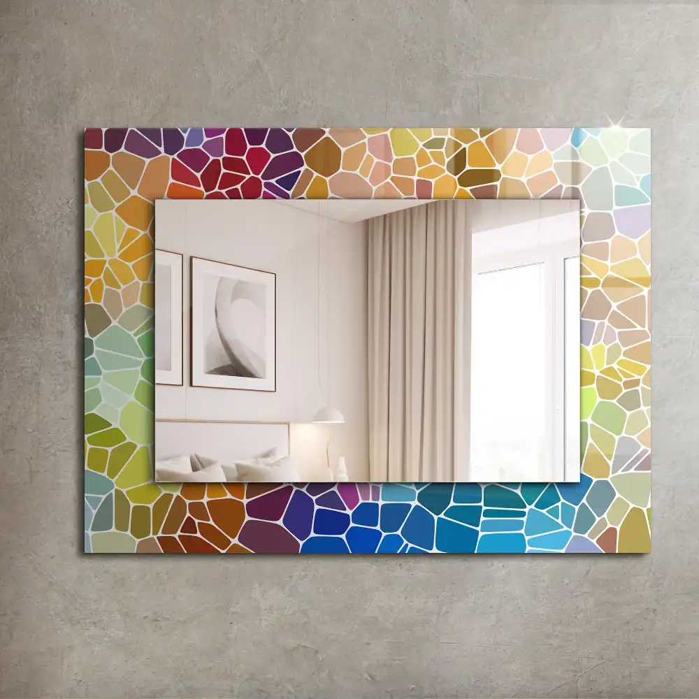 Spiegel mit rechteckigem aufdruck Bunte abstrakte Mosaik