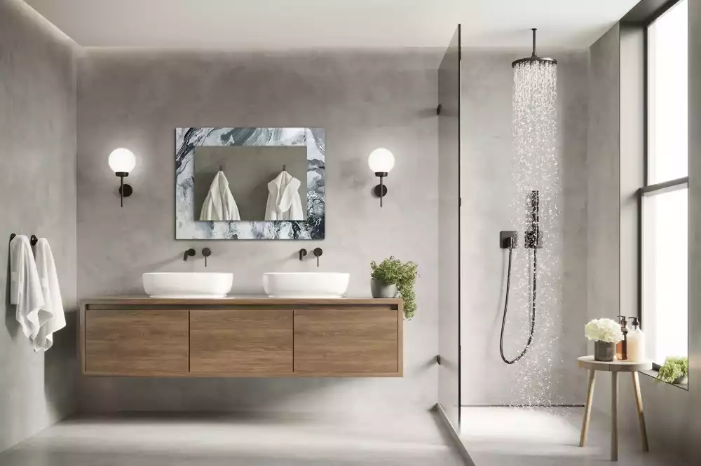 Rechteckiger spiegel Abstrakte malerische Komposition