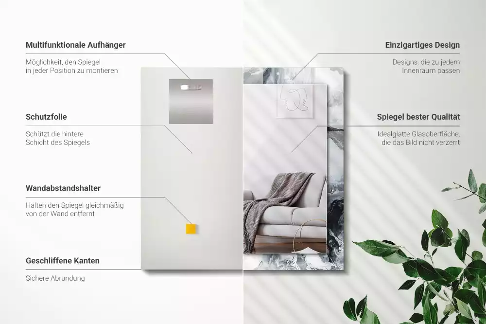 Rechteckiger spiegel Abstrakte malerische Komposition