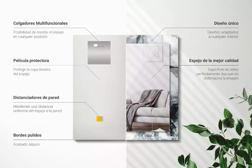 Rechteckiger spiegel Abstrakte malerische Komposition