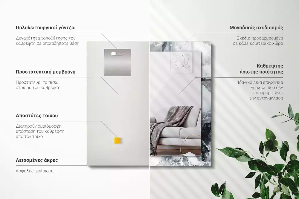 Rechteckiger spiegel Abstrakte malerische Komposition