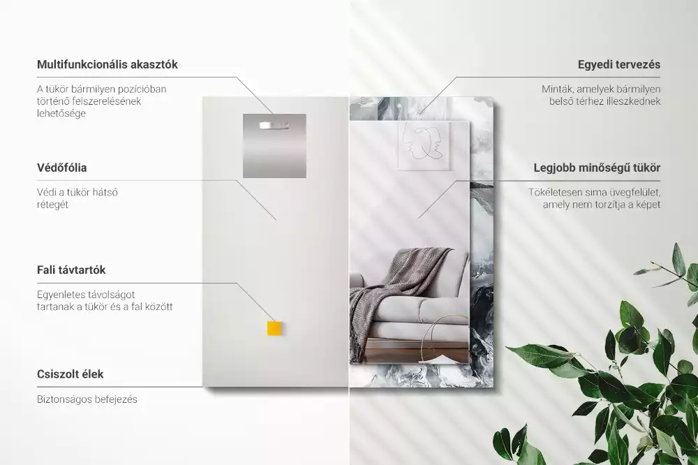 Rechteckiger spiegel Abstrakte malerische Komposition