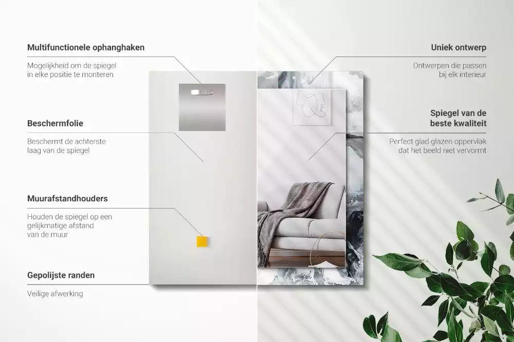 Rechteckiger spiegel Abstrakte malerische Komposition