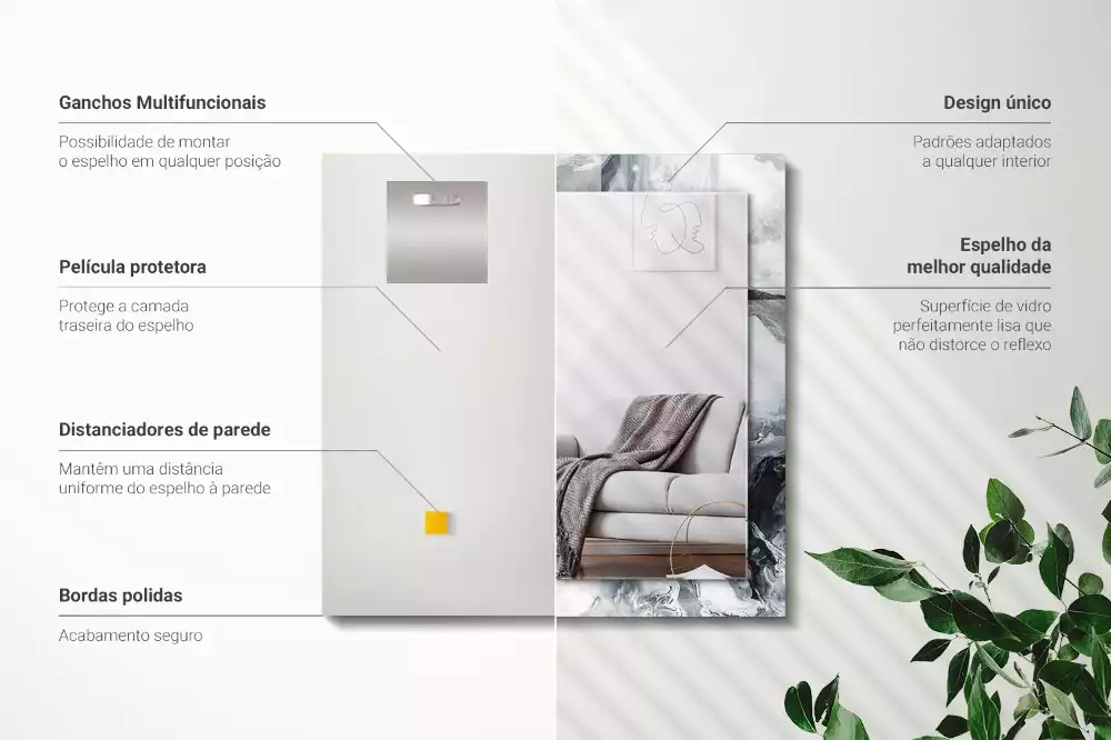 Rechteckiger spiegel Abstrakte malerische Komposition